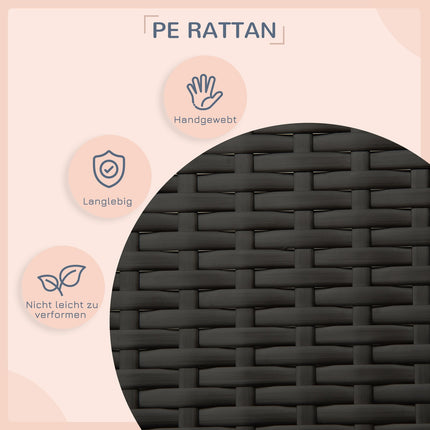 Outdoor rattan dog house with cushion, 98 x 69 x 73 cm