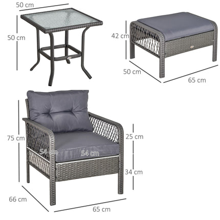 Rattan garden furniture for 4 with sofa and table