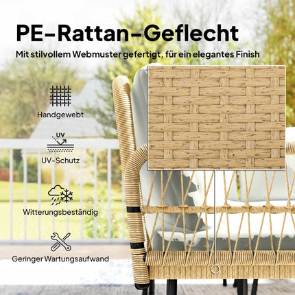 Rattan Garden Furniture Set with Sofa and Table