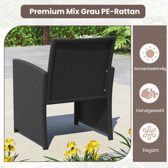 Rattan Outdoor Furniture Set with Cushions – Blue