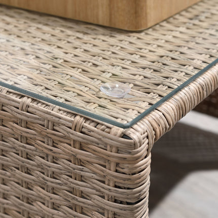 6-piece rattan garden seating set with coffee table