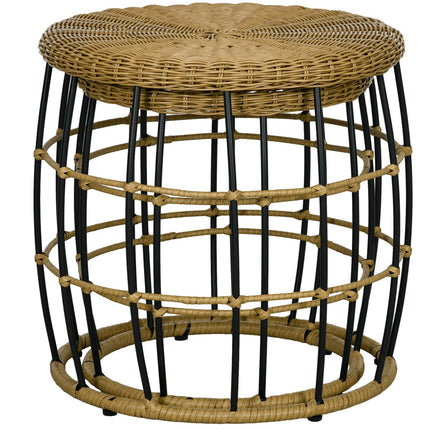 Stackable rattan coffee tables, set of 2 - Khaki, garden use