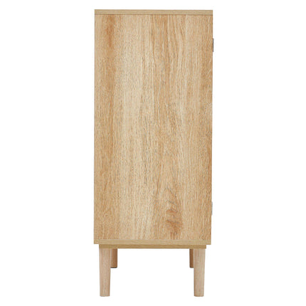 Rattan Storage Cabinet – 2 Magnetic Doors, Adjustable Shelves