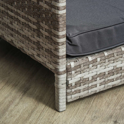 Outdoor rattan dog house with Cushion - Grey, 69 x 98 x 70 cm