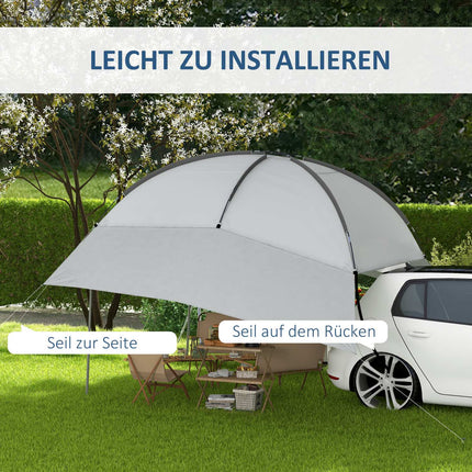 Portable Car Rear Tent - Waterproof With Steel Frame, Sun Shade, 3x2.6x2.3-2.6M