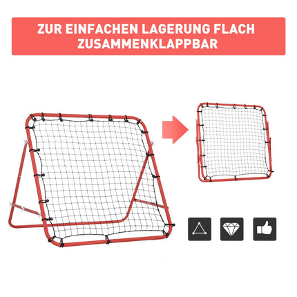 Adjustable Angle Soccer Rebounder Net - Red and Black