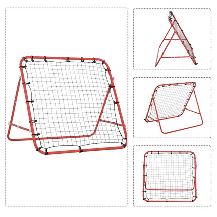 Adjustable Angle Soccer Rebounder Net - Red and Black
