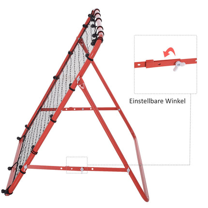 Adjustable Angle Soccer Rebounder Net - Red and Black