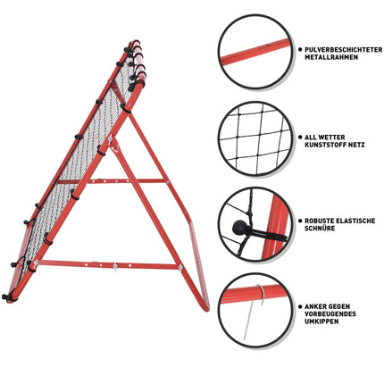 Adjustable Angle Soccer Rebounder Net - Red and Black