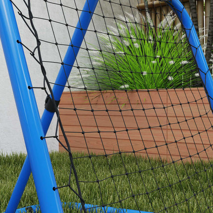 Adjustable football rebounder in metal 63 x 63 cm, blue