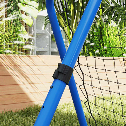 Adjustable football rebounder in metal 63 x 63 cm, blue