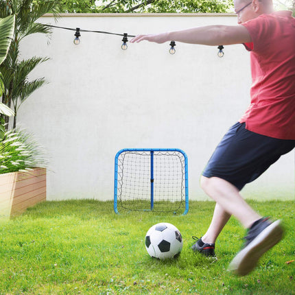 Adjustable football rebounder in metal 63 x 63 cm, blue