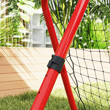 Folding football rebounder - red, metal, 63 x 63 cm