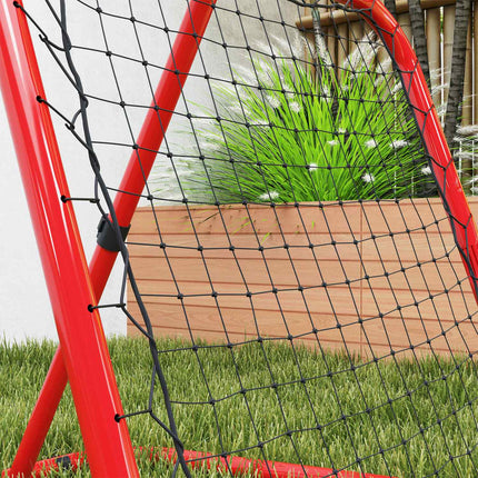 Folding football rebounder - red, metal, 63 x 63 cm