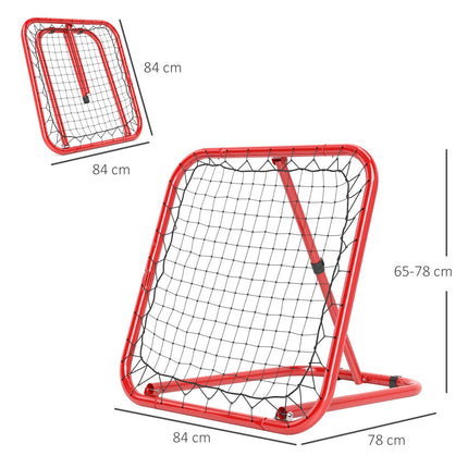 Folding football rebounder - red, metal, 63 x 63 cm