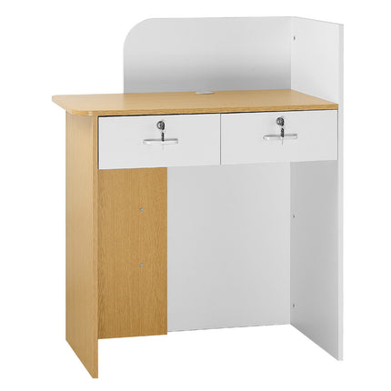 Reception Desk 80 cm, LED Light, 2 Drawers, Outlets