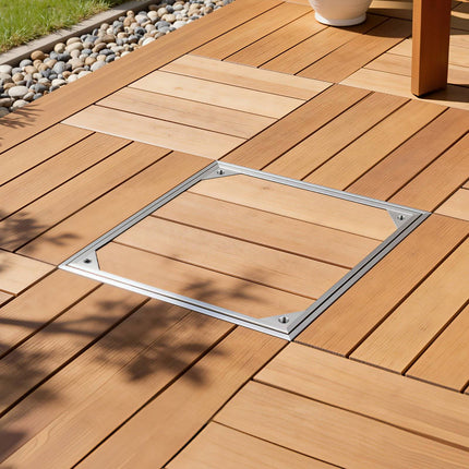 Recessed Manhole Cover With Frame, 400x400mm Aluminum Alloy