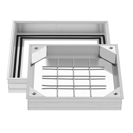 Recessed Manhole Cover With Frame, Aluminum, 300 x 300mm