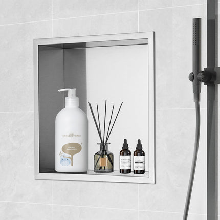 Recessed Shower Niche, 304 Stainless Steel, 13x13 In, Waterproof