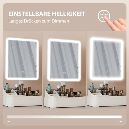 Rechargeable LED Makeup Mirror, 180 Rotating, Dual Light Modes