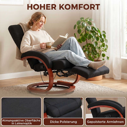 Recliner Chair With Footrest, 135 Recline, 360 Swivel