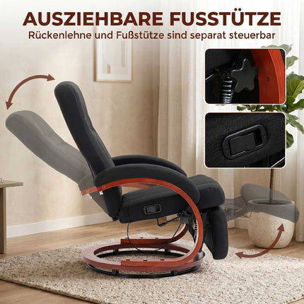 Recliner Chair With Footrest, 135 Recline, 360 Swivel