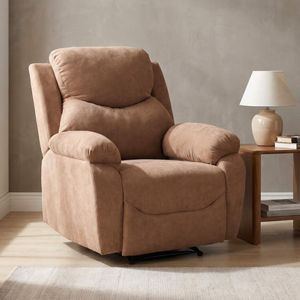 Recliner Chair with 150 Recline, Linen Look, Dark Brown