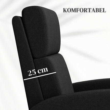 Recliner Chair with Adjustable Backrest and Footrest, Black