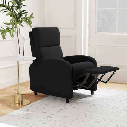 Recliner Chair with Adjustable Backrest and Footrest, Black