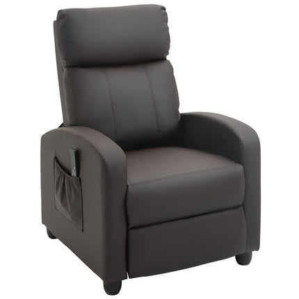 Recliner Chair with Massage, Adjustable Backrest, Faux Leather