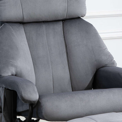 Recliner Chair with Ottoman, Swivel Massage Chair, Grey Velvet