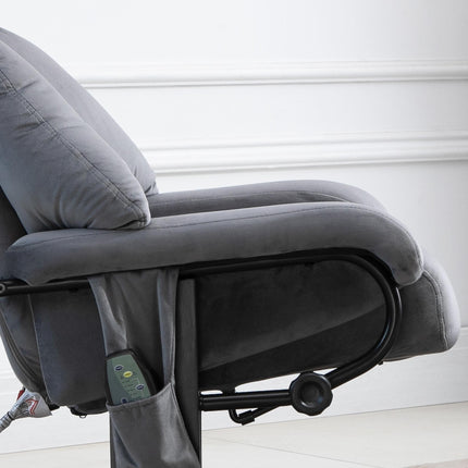 Recliner Chair with Ottoman, Swivel Massage Chair, Grey Velvet