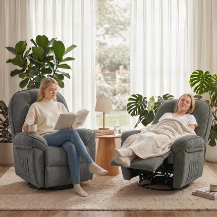 Recliner Chair with Swivel, Rocking & Reclining Function