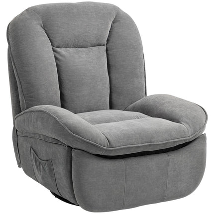 Recliner Chair with Swivel, Rocking, Footrest, Dark Grey
