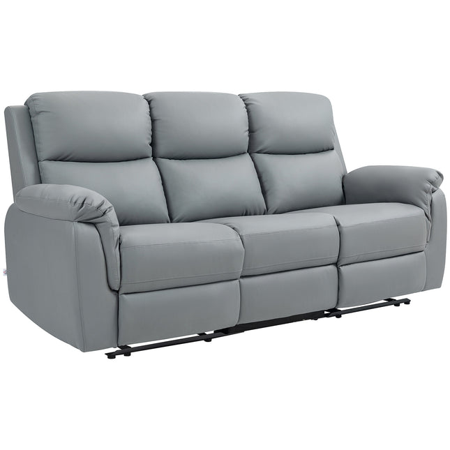 Rozkładana sofa 3-osobowa, skóra ekologiczna, ciemnoszary