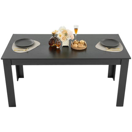 Rectangle Dining Table, 63 Inch, Seats 4-6, Black