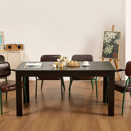 Rectangle Dining Table, 63 Inch, Seats 4-6, Black