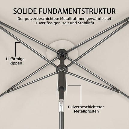 Rectangular Balcony Umbrella, Water-Repellent, 183x122 cm