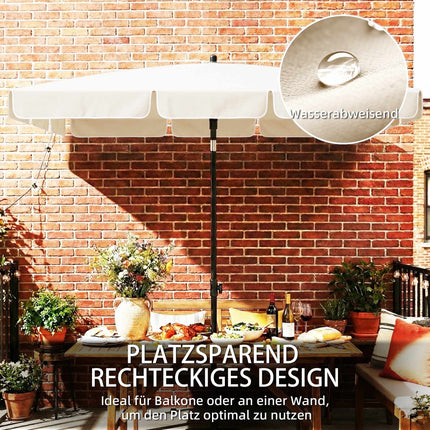 Rectangular Balcony Umbrella, Water-Repellent, 183x122 cm