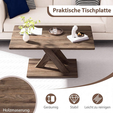 Rectangular Coffee Table, 37.5", Rustic Brown, Rubber Wood