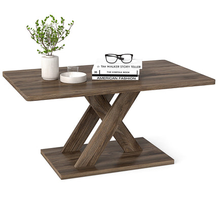 Rectangular Coffee Table, 37.5", Rustic Brown, Rubber Wood