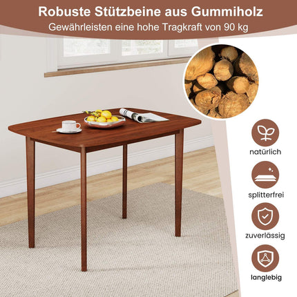 Rectangular Dining Table for 2-4, Walnut Finish, Rubberwood Legs
