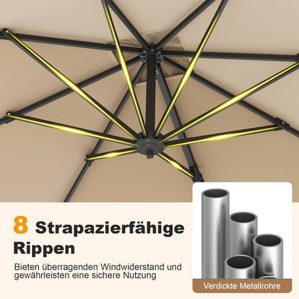 Rectangular Patio Umbrella 250x250 cm with Crank, Beige