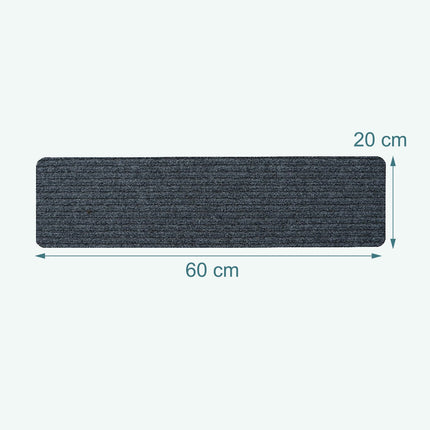 Rectangular Stair Mats, 16pcs, 65×20 cm, Non-Slip