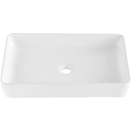 Rectangular Vessel Sink, 24 x 13.8 in White Ceramic
