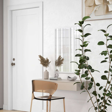 Rectangular Wall Mirror, 60x80 cm, White MDF Frame