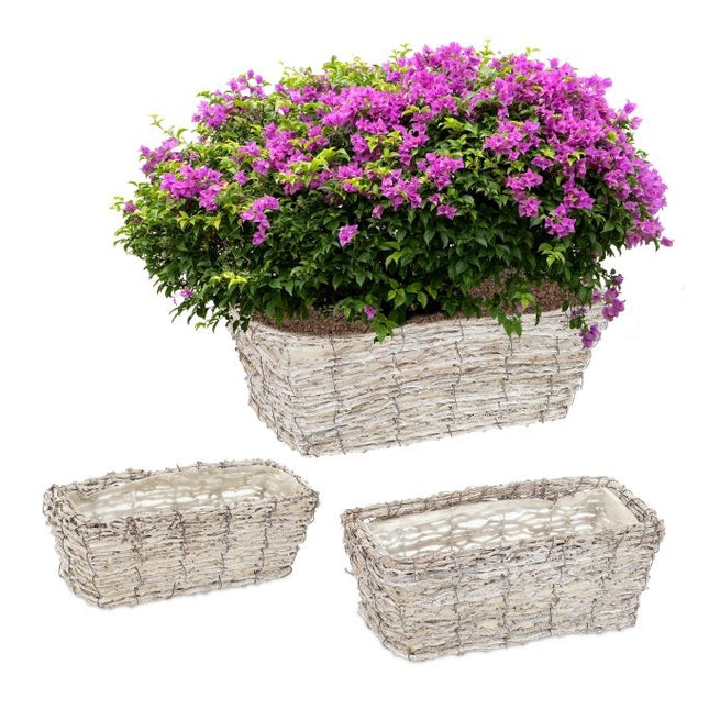 Rectangular flower pot - set of 3