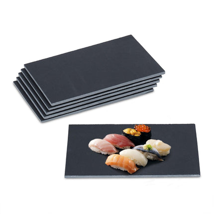 Rectangular slate plate set of 6