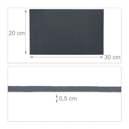 Rectangular slate plate set of 6