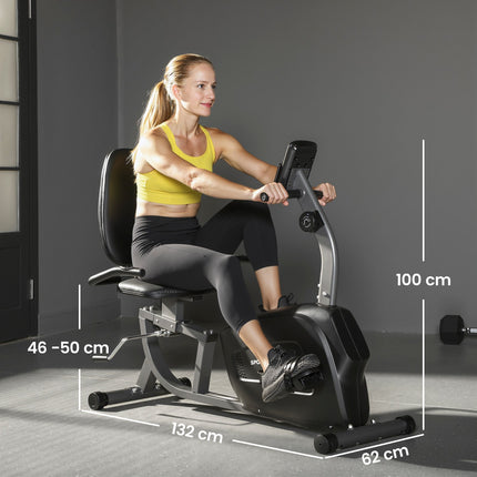 Recumbent Exercise Bike, Magnetic, 8 Resistance Levels, LCD
